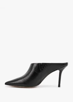 Elsie Black Leather Reptile Heeled Mules -Daniel Footwear Shop elsie p125061 202008 image