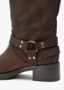 Emotie Brown Leather Multi Buckle Biker Boots -Daniel Footwear Shop emotie p142572 203624 image