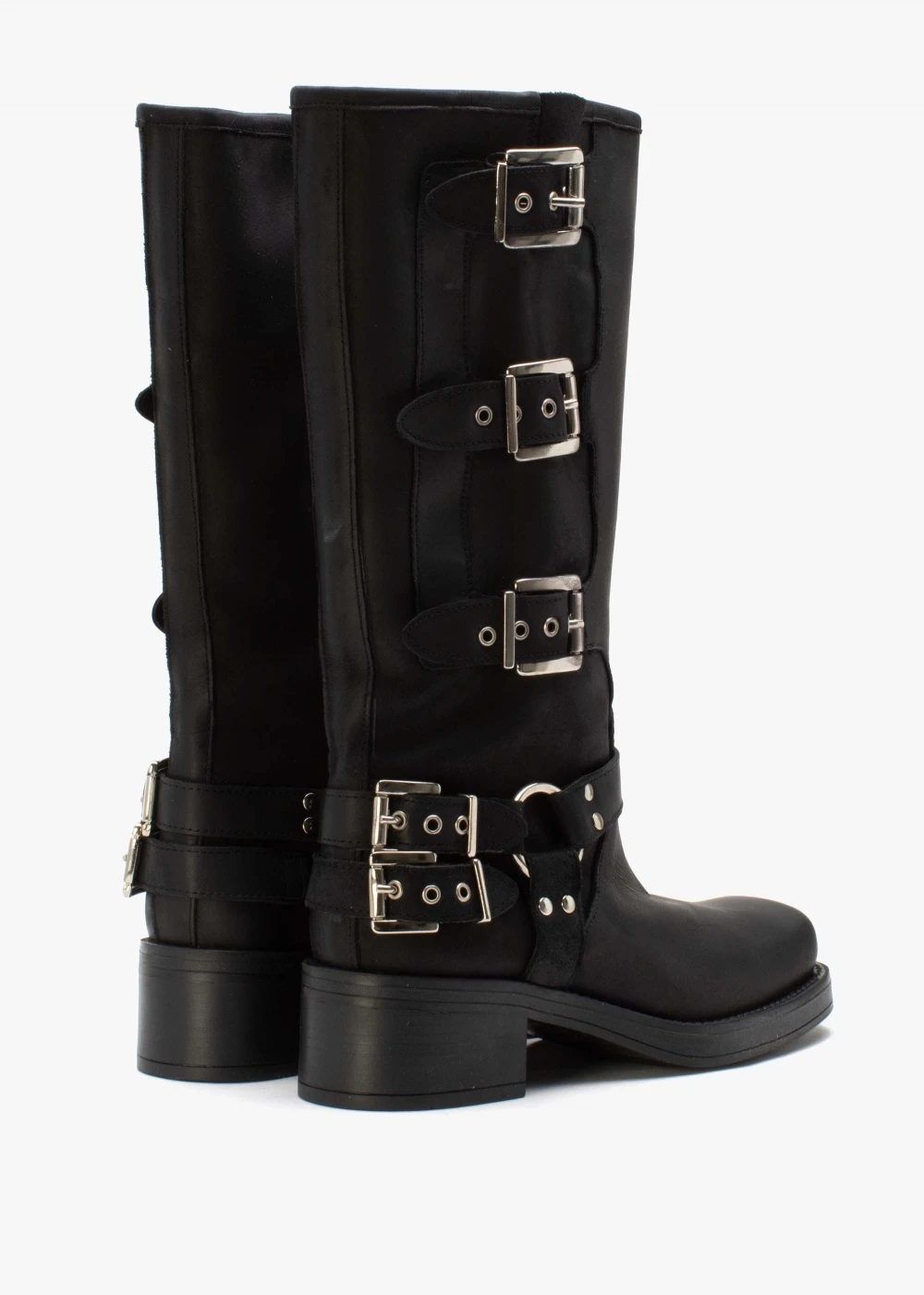 Emotie Black Leather Multi Buckle Biker Boots 3 Emotie Black Leather Multi Buckle Biker Boots - Image 3