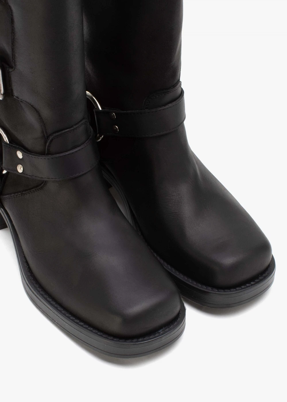 Emotie Black Leather Multi Buckle Biker Boots 5 Emotie Black Leather Multi Buckle Biker Boots - Image 5