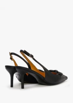 Eppie Black Leather Mid Heel Sling Back Shoes -Daniel Footwear Shop eppie p134792 196717 image
