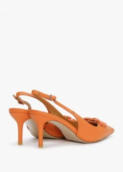 Eppie Orange Leather Mid Heel Sling Back Shoes -Daniel Footwear Shop eppie p134793 196722 image