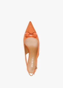 Eppie Orange Leather Mid Heel Sling Back Shoes -Daniel Footwear Shop eppie p134793 196724 image