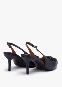 Eppie Navy Leather Mid Heel Sling Back Shoes -Daniel Footwear Shop eppie p135614 202782 image
