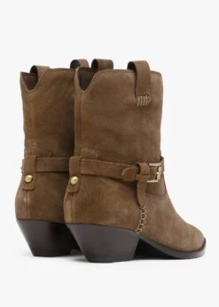 Esmena Taupe Suede Western Ankle Boots -Daniel Footwear Shop esmena p135825 202798 image