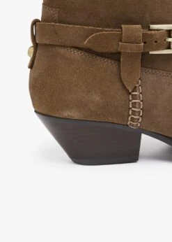 Esmena Taupe Suede Western Ankle Boots -Daniel Footwear Shop esmena p135825 202799 image