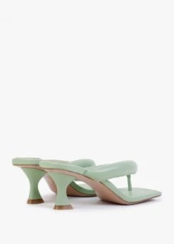 Evelyn Green Leather Pillow Strap Heeled Sandals -Daniel Footwear Shop evelyn p125069 202027 image