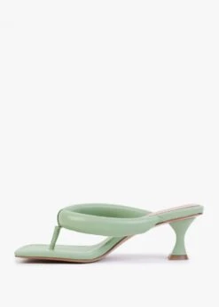 Evelyn Green Leather Pillow Strap Heeled Sandals -Daniel Footwear Shop evelyn p125069 202028 image