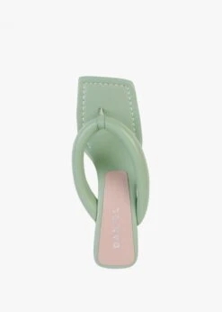 Evelyn Green Leather Pillow Strap Heeled Sandals -Daniel Footwear Shop evelyn p125069 202029 image
