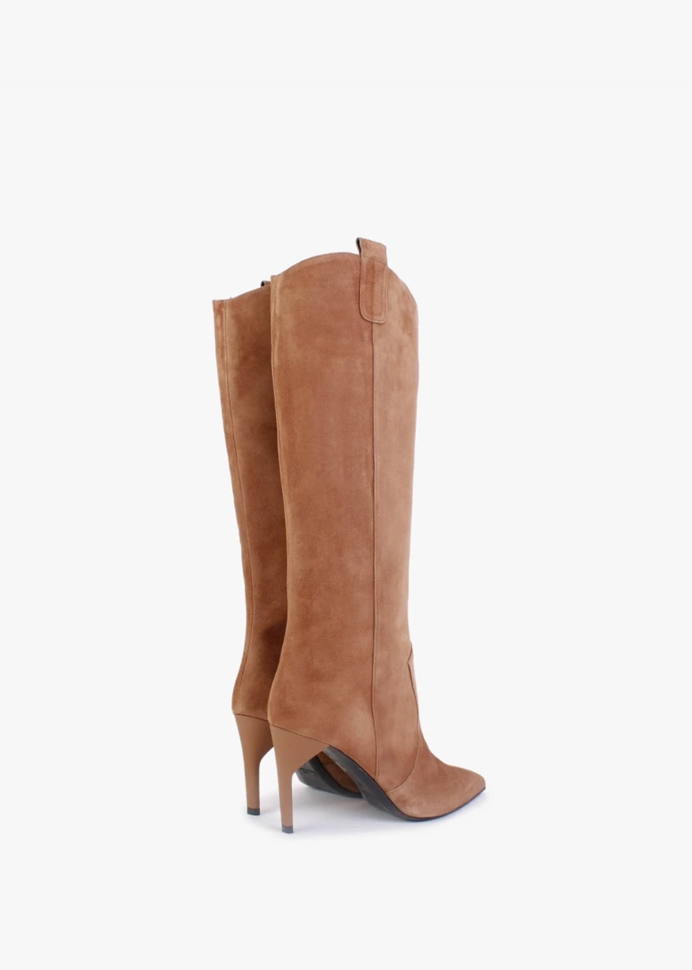 Feeha Tan Suede Elegant Western Knee Boots 4 Feeha Tan Suede Elegant Western Knee Boots - Image 4