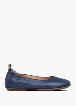 Fitflop Allegro Midnight Navy Soft Leather Ballet Pumps