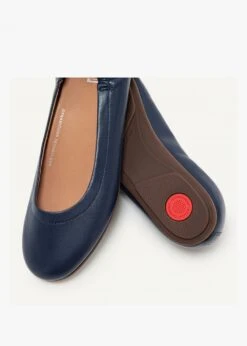 Fitflop Allegro Midnight Navy Soft Leather Ballet Pumps -Daniel Footwear Shop ff allegro ballet pump p138494 201258 image