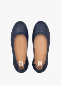 Fitflop Allegro Midnight Navy Soft Leather Ballet Pumps -Daniel Footwear Shop ff allegro ballet pump p138494 201259 image