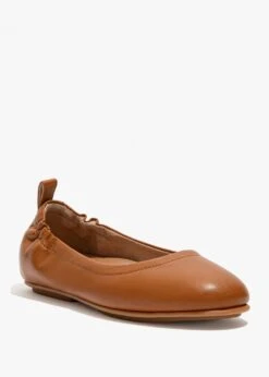 Fitflop Allegro Light Tan Soft Leather Ballet Pumps -Daniel Footwear Shop ff allegro ballet pump p138495 201262 image