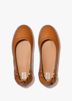 Fitflop Allegro Light Tan Soft Leather Ballet Pumps -Daniel Footwear Shop ff allegro ballet pump p138495 201263 image