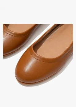 Fitflop Allegro Light Tan Soft Leather Ballet Pumps -Daniel Footwear Shop ff allegro ballet pump p138495 201264 image