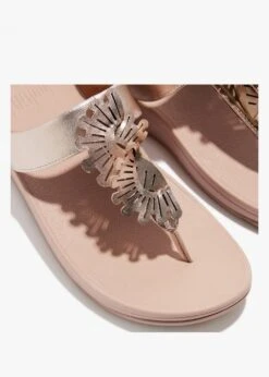 Fitflop Fino Scallop Twist Rose Gold Leather Toe Post Sandals -Daniel Footwear Shop ff fino scallop p124860 198075 image