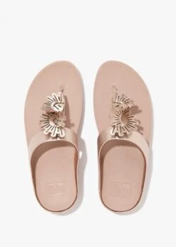 Fitflop Fino Scallop Twist Rose Gold Leather Toe Post Sandals -Daniel Footwear Shop ff fino scallop p124860 198076 image