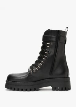 Fiker Black Leather Collar Strap Biker Boots -Daniel Footwear Shop fiker p122125 202805 image