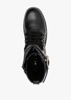 Fiker Black Leather Collar Strap Biker Boots -Daniel Footwear Shop fiker p122125 202806 image