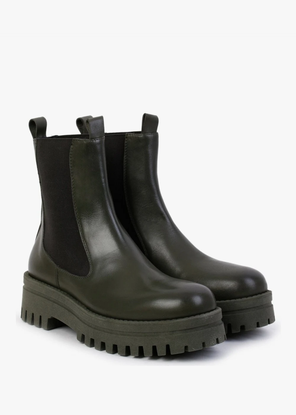 Fleat Green Leather Chelsea Boots 2 Fleat Green Leather Chelsea Boots - Image 2