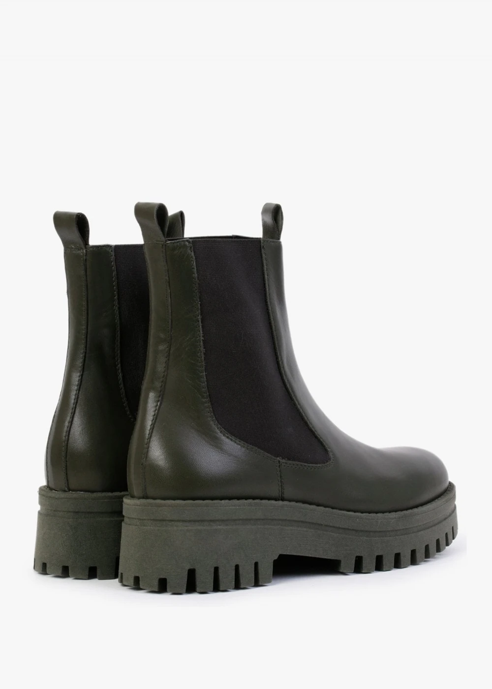 Fleat Green Leather Chelsea Boots 3 Fleat Green Leather Chelsea Boots - Image 3