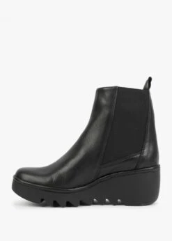 Fly London Bagu Black Leather Wedge Chelsea Boots -Daniel Footwear Shop fly bagu p132597 199062 image