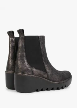 Fly London Bagu Cool Graphite Leather Wedge Chelsea Boots -Daniel Footwear Shop fly bagu p132598 199065 image