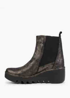 Fly London Bagu Cool Graphite Leather Wedge Chelsea Boots -Daniel Footwear Shop fly bagu p132598 199066 image