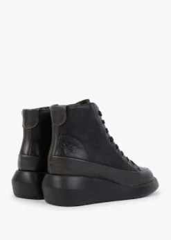 Fly London Boze Dark Green & Black Leather Wedge Ankle Boots -Daniel Footwear Shop fly boze p132589 199043 image