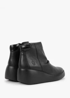 Fly London Dabe Black Leather Wedge Ankle Boots -Daniel Footwear Shop fly dabe p132590 199047 image
