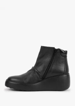 Fly London Dabe Black Leather Wedge Ankle Boots -Daniel Footwear Shop fly dabe p132590 199048 image