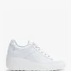 Fly London Delf White Leather Wedge Trainers