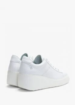 Fly London Delf White Leather Wedge Trainers -Daniel Footwear Shop fly delf p135097 196943 image