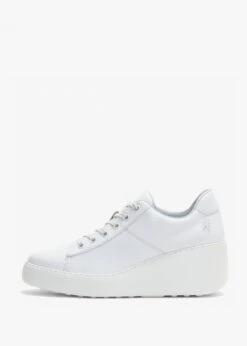 Fly London Delf White Leather Wedge Trainers -Daniel Footwear Shop fly delf p135097 196944 image