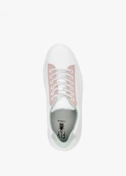 Fly London Delf White Nude Mint Leather Wedge Trainers -Daniel Footwear Shop fly delf p135098 196950 image