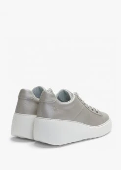 Fly London Delf Silver Leather Wedge Trainers -Daniel Footwear Shop fly delf p135099 196953 image