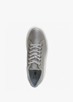 Fly London Delf Silver Leather Wedge Trainers -Daniel Footwear Shop fly delf p135099 196955 image