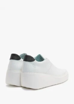 Fly London Dito White Leather Wedge Trainers -Daniel Footwear Shop fly dito p135102 195263 image