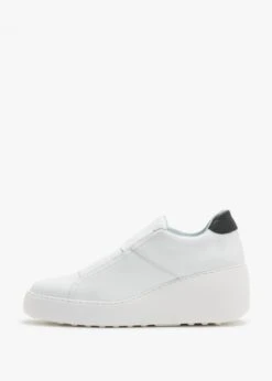 Fly London Dito White Leather Wedge Trainers -Daniel Footwear Shop fly dito p135102 195264 image