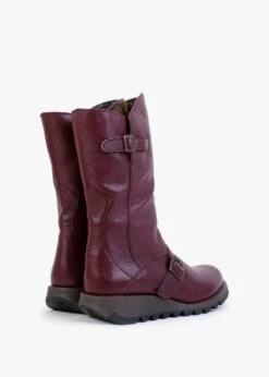 Fly London Mes Burgundy Pebbled Leather Low Wedge Calf Boots 6 Fly London Mes Burgundy Pebbled Leather Low Wedge Calf Boots -Daniel Footwear Shop fly mes cl p125175 202110 image