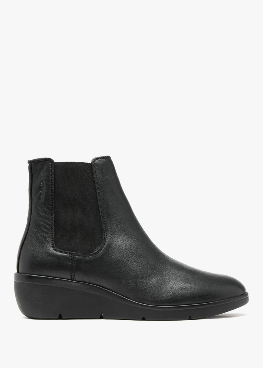 Fly London Nola Black Leather Wedge Ankle Boots 1 Fly London Nola Black Leather Wedge Ankle Boots