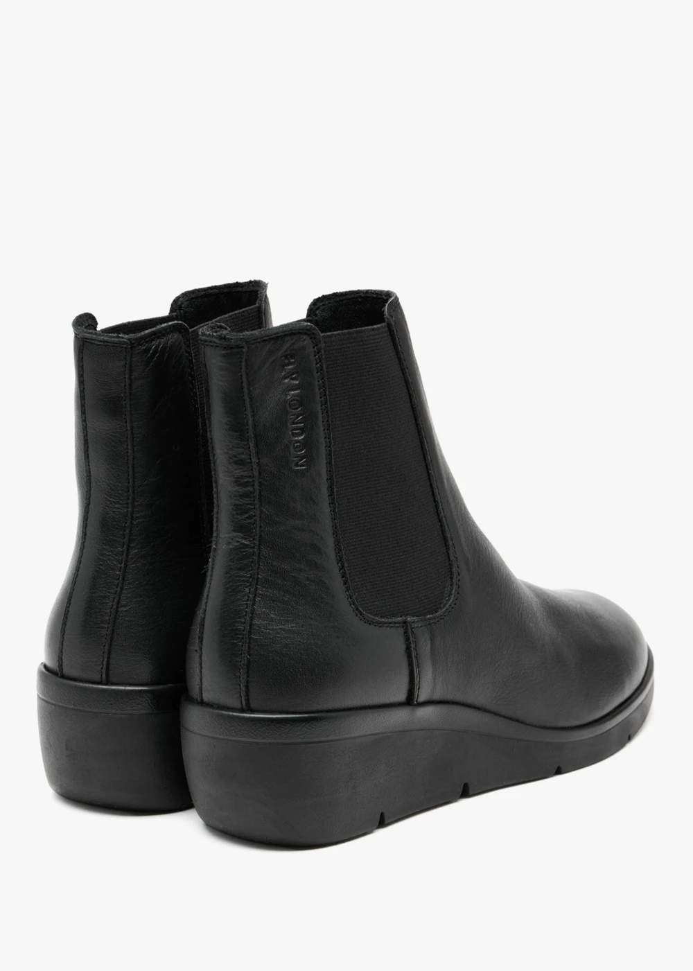 Fly London Nola Black Leather Wedge Ankle Boots 3 Fly London Nola Black Leather Wedge Ankle Boots - Image 3