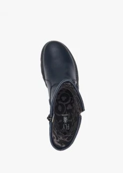 Fly London Sabe Navy Leather Low Wedge Ankle Boots -Daniel Footwear Shop fly sabe p136008 200882 image