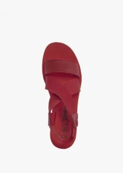 Fly London Yabi Lipstick Red Leather Mid Wedge Sandals -Daniel Footwear Shop fly yabi p135107 195285 image