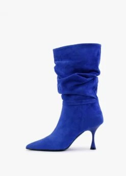 Fointed Blue Suede Ruched Calf Boots -Daniel Footwear Shop fointed p131718 198580 image