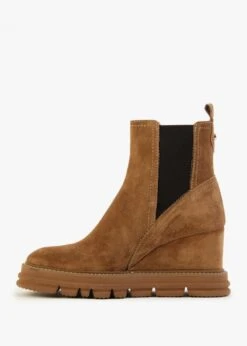 Alpe Fondant Tan Suede Wedge Ankle Boots -Daniel Footwear Shop fondant p131635 198399 image