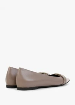 Furla Chain Taupe Leather Ballerina Pumps -Daniel Footwear Shop furla chain ballerina p134456 197597 image