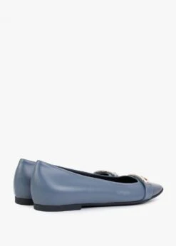 Furla Chain Navy Leather Ballerina Pumps -Daniel Footwear Shop furla chain ballerina p134457 197602 image