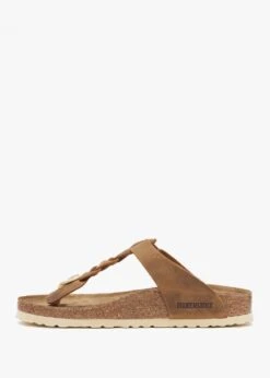 Birkenstock Gizeh Braided Cognac Oiled Leather Toe Post Sandals -Daniel Footwear Shop gizeh braided cognac oiled leather toe post sandals p135858 200567 image
